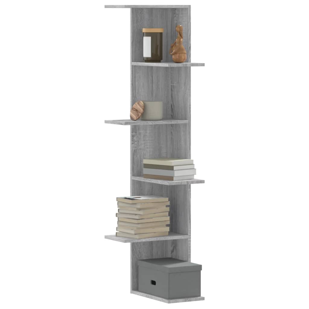 Wall Corner Shelf 36.5X36.5X140 Cm Engineered Wood