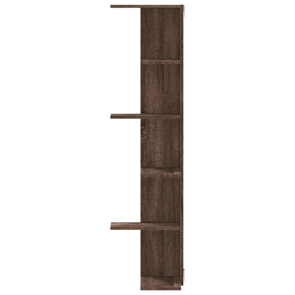 Wall Corner Shelf 36.5X36.5X140 Cm Engineered Wood