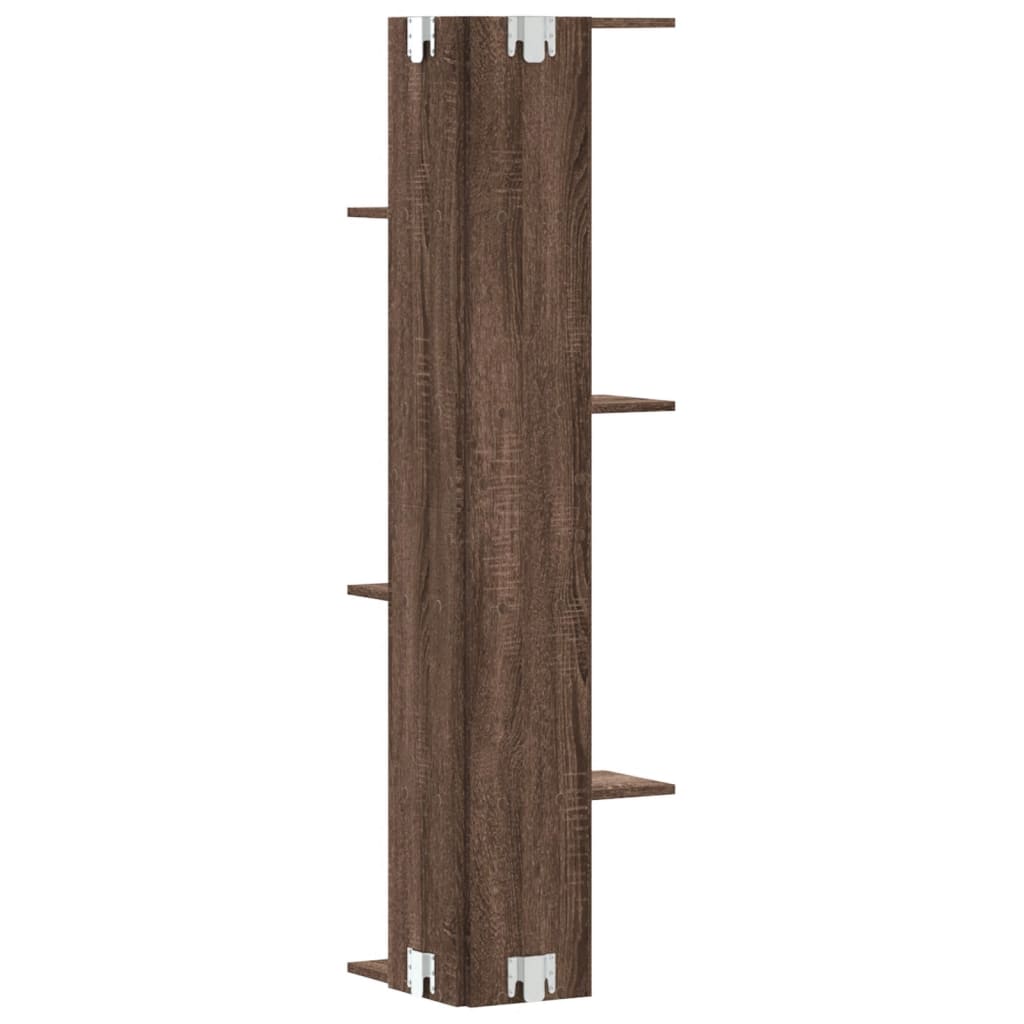 Wall Corner Shelf 36.5X36.5X140 Cm Engineered Wood