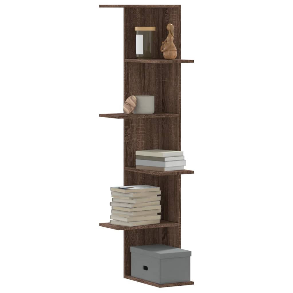 Wall Corner Shelf 36.5X36.5X140 Cm Engineered Wood