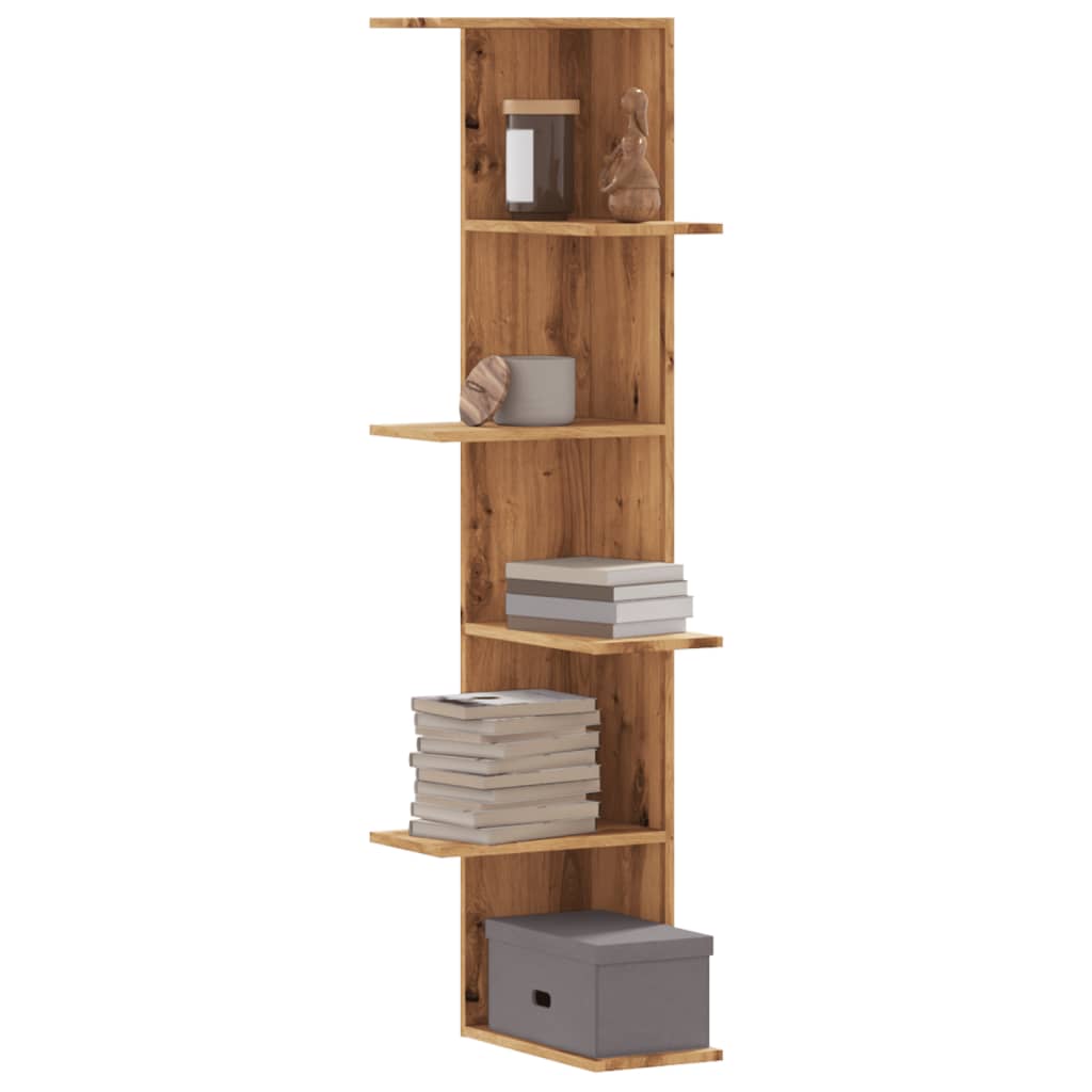 Wall Corner Shelf 36.5X36.5X140 Cm Engineered Wood