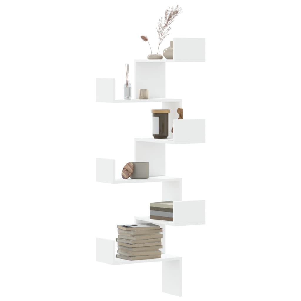 Wall Corner Shelf 45X45X147 Cm Engineered Wood