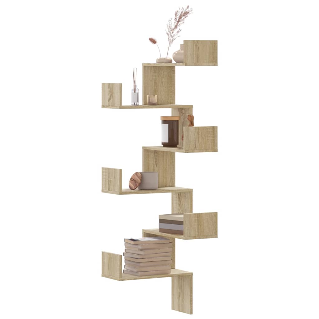 Wall Corner Shelf 45X45X147 Cm Engineered Wood