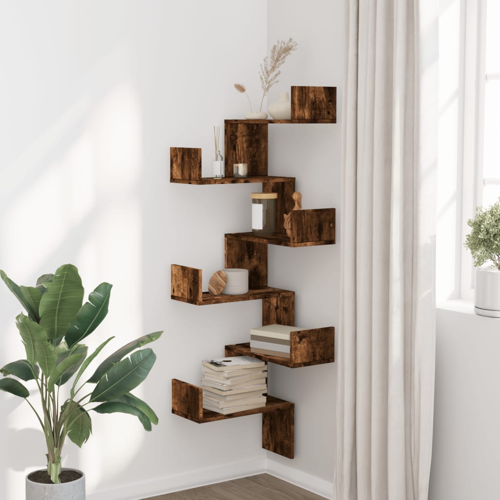 Wall Corner Shelf 45X45X147 Cm Engineered Wood