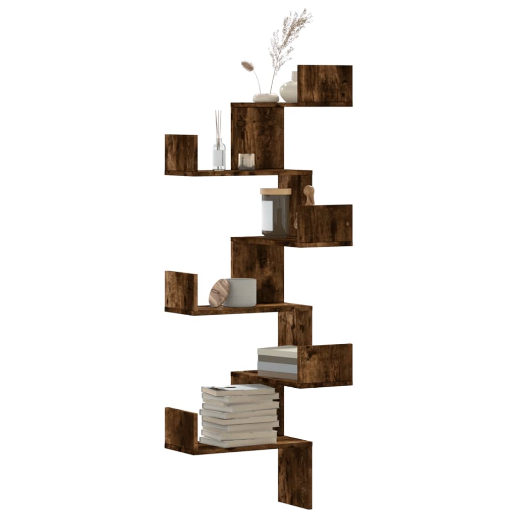 Wall Corner Shelf 45X45X147 Cm Engineered Wood