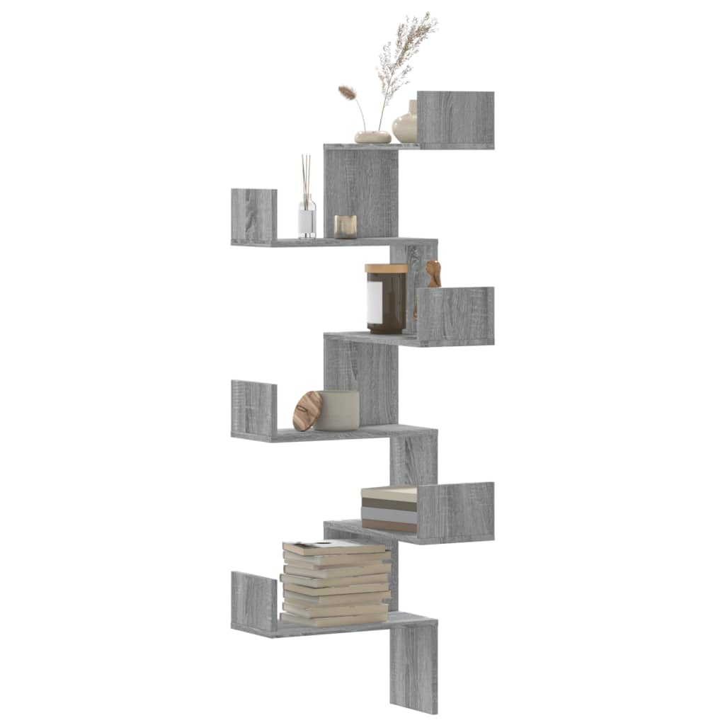 Wall Corner Shelf 45X45X147 Cm Engineered Wood