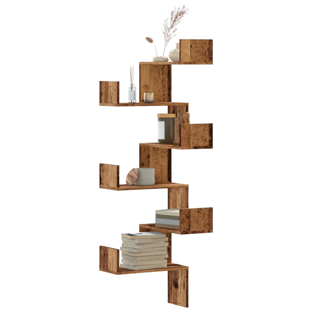 Wall Corner Shelf 45X45X147 Cm Engineered Wood