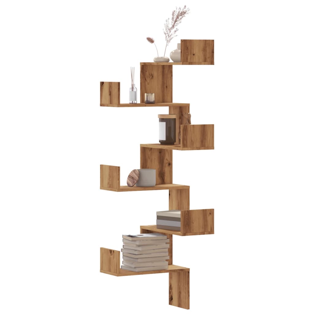 Wall Corner Shelf 45X45X147 Cm Engineered Wood