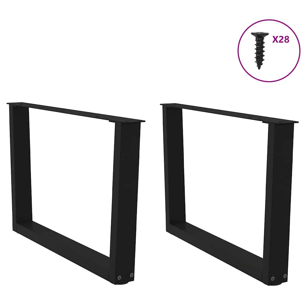 Coffee Table Legs V-Shape 2 Pcs Steel