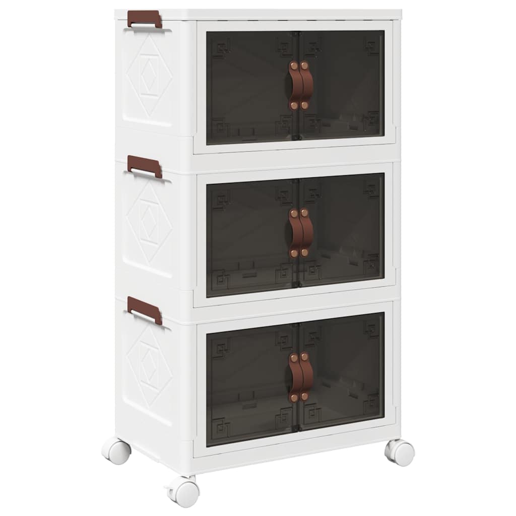 Stackable Storage Box With Wheels 3-Tier 28 L