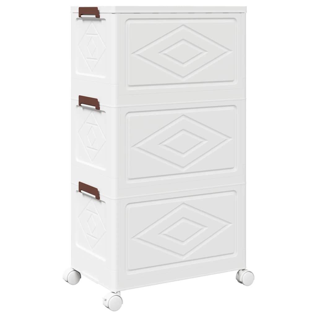 Stackable Storage Box With Wheels 3-Tier 28 L