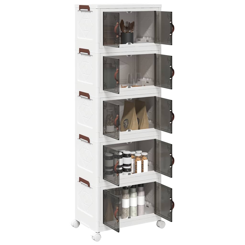Stackable Storage Box With Wheels 3-Tier 28 L