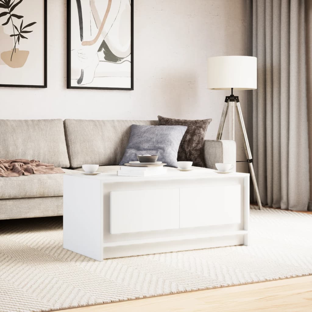 Coffee Table With Led Lights Engineered Wood