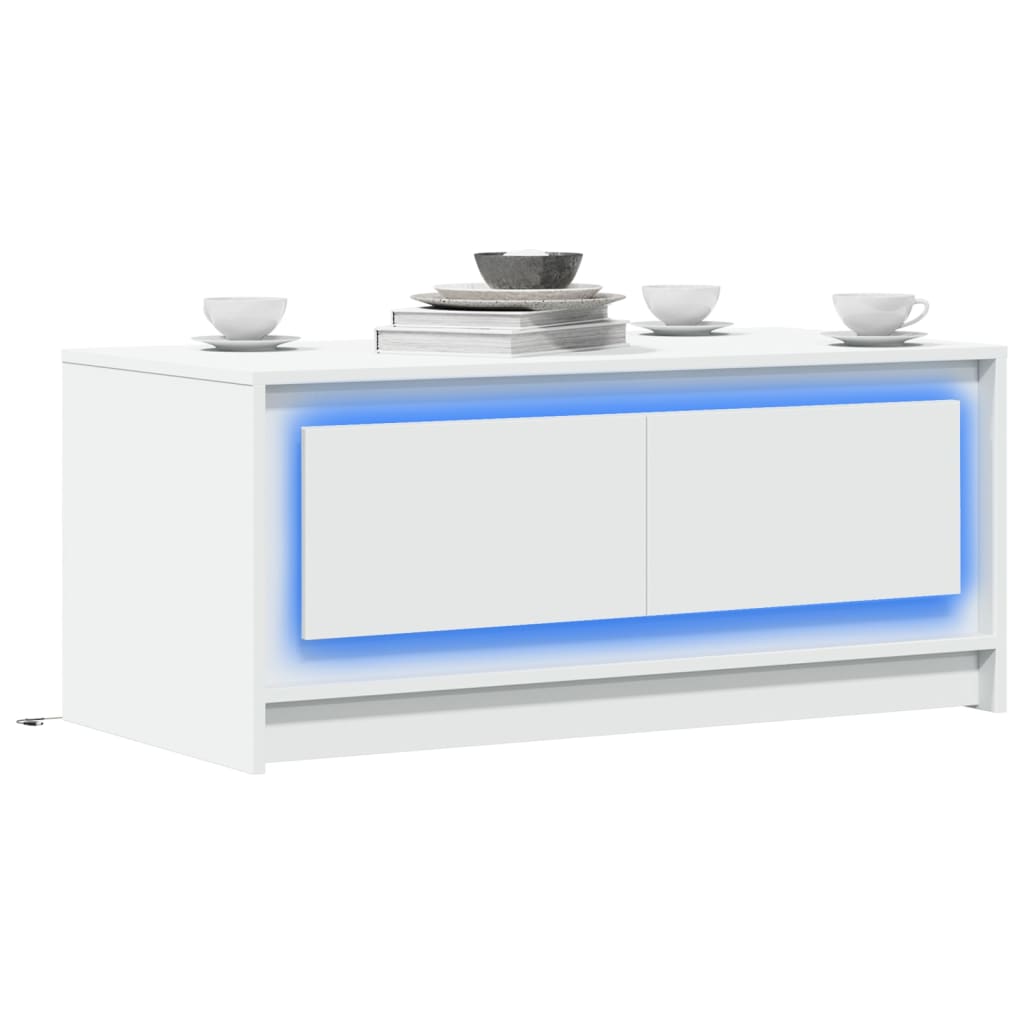 Coffee Table With Led Lights Engineered Wood