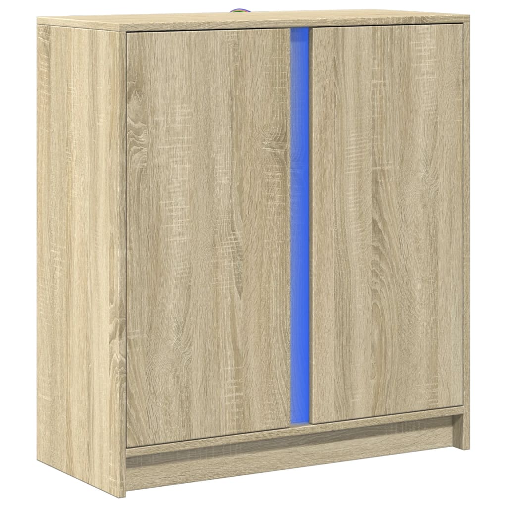 Sideboard With Led 77X34X85 Cm Engineered Wood