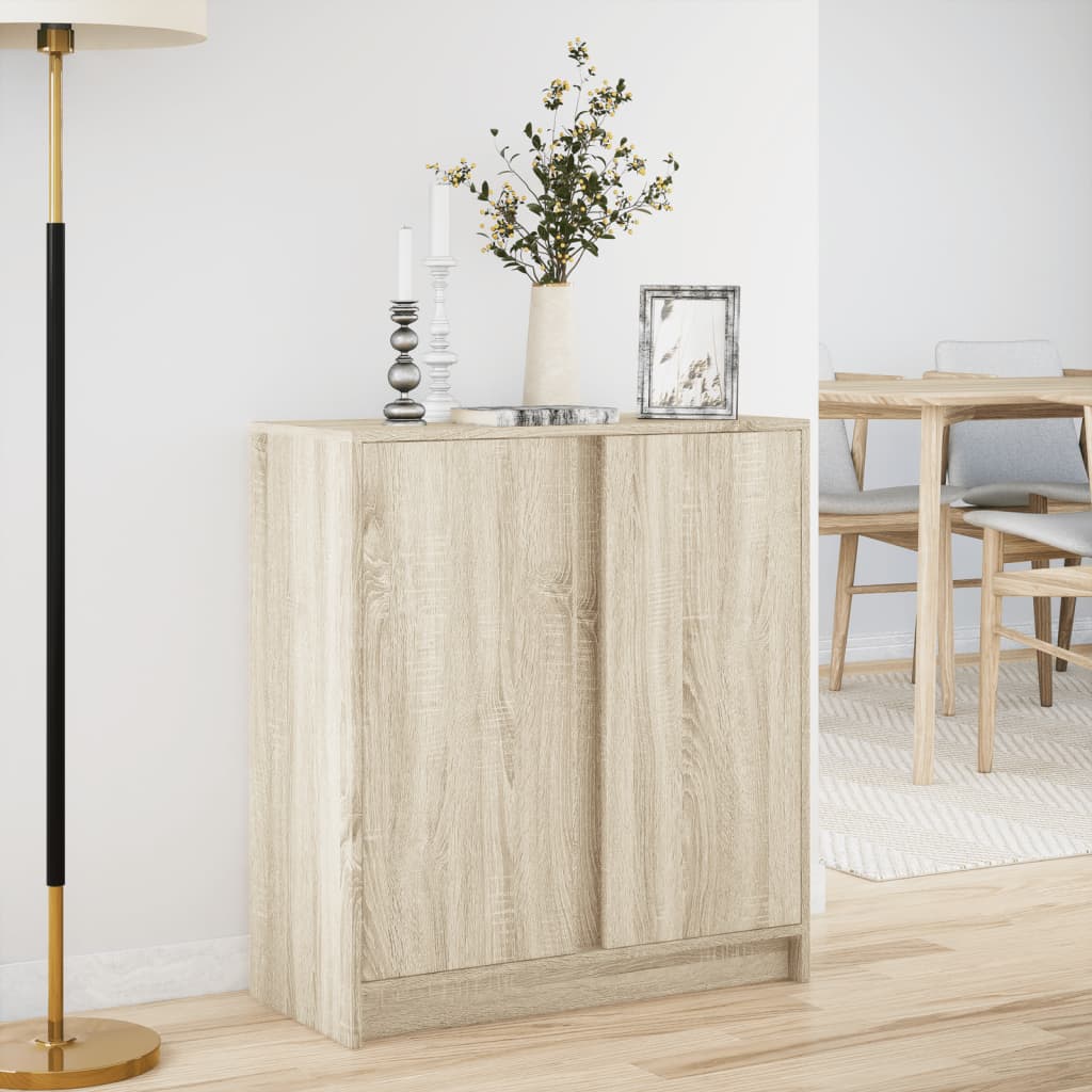 Sideboard With Led 77X34X85 Cm Engineered Wood