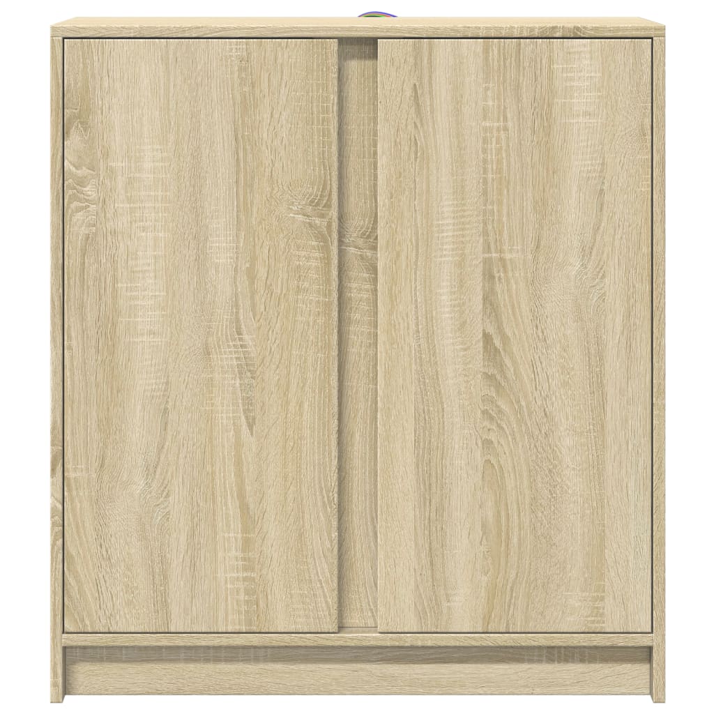 Sideboard With Led 77X34X85 Cm Engineered Wood