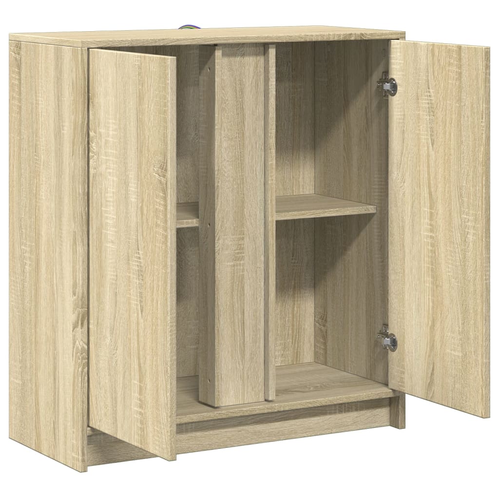 Sideboard With Led 77X34X85 Cm Engineered Wood