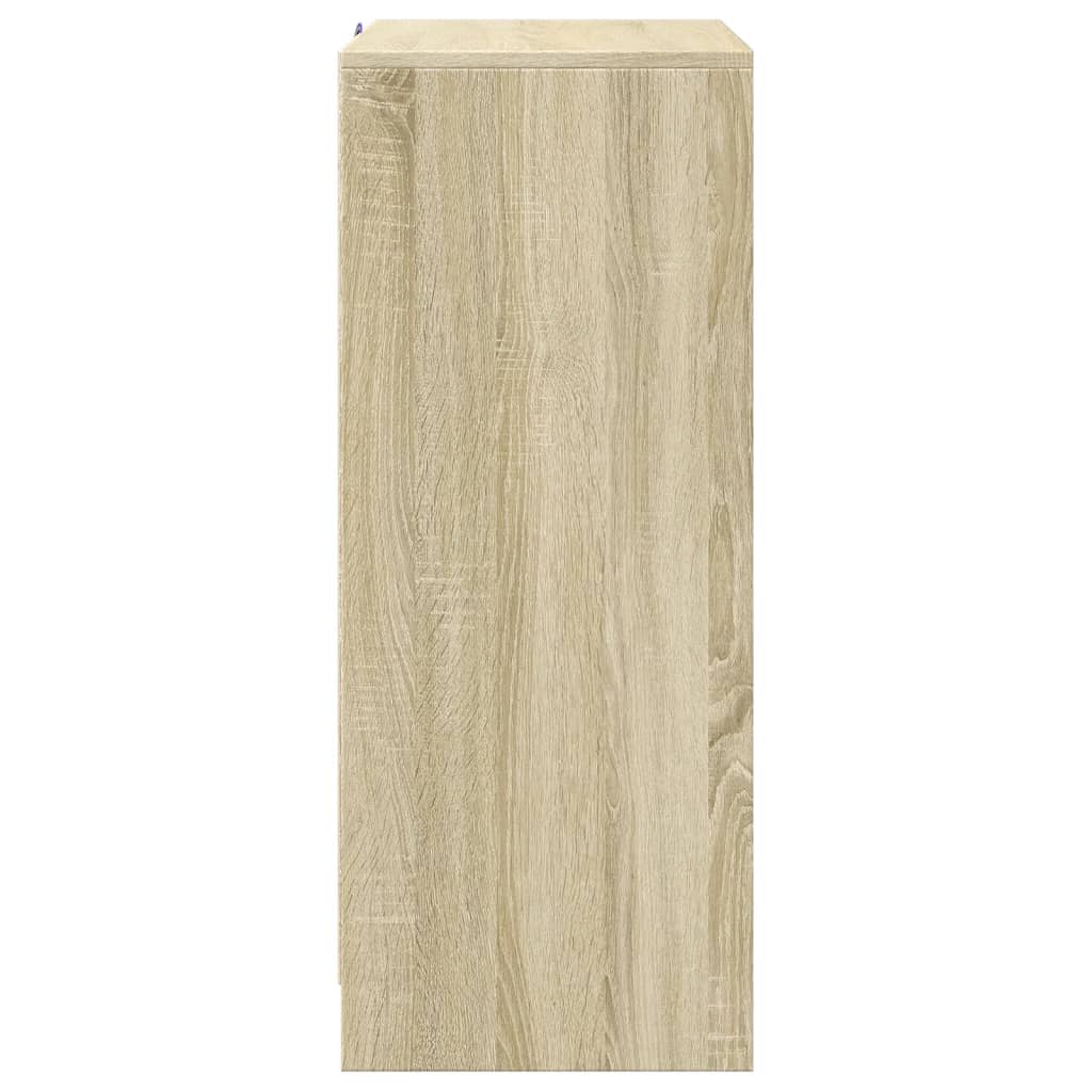 Sideboard With Led 77X34X85 Cm Engineered Wood