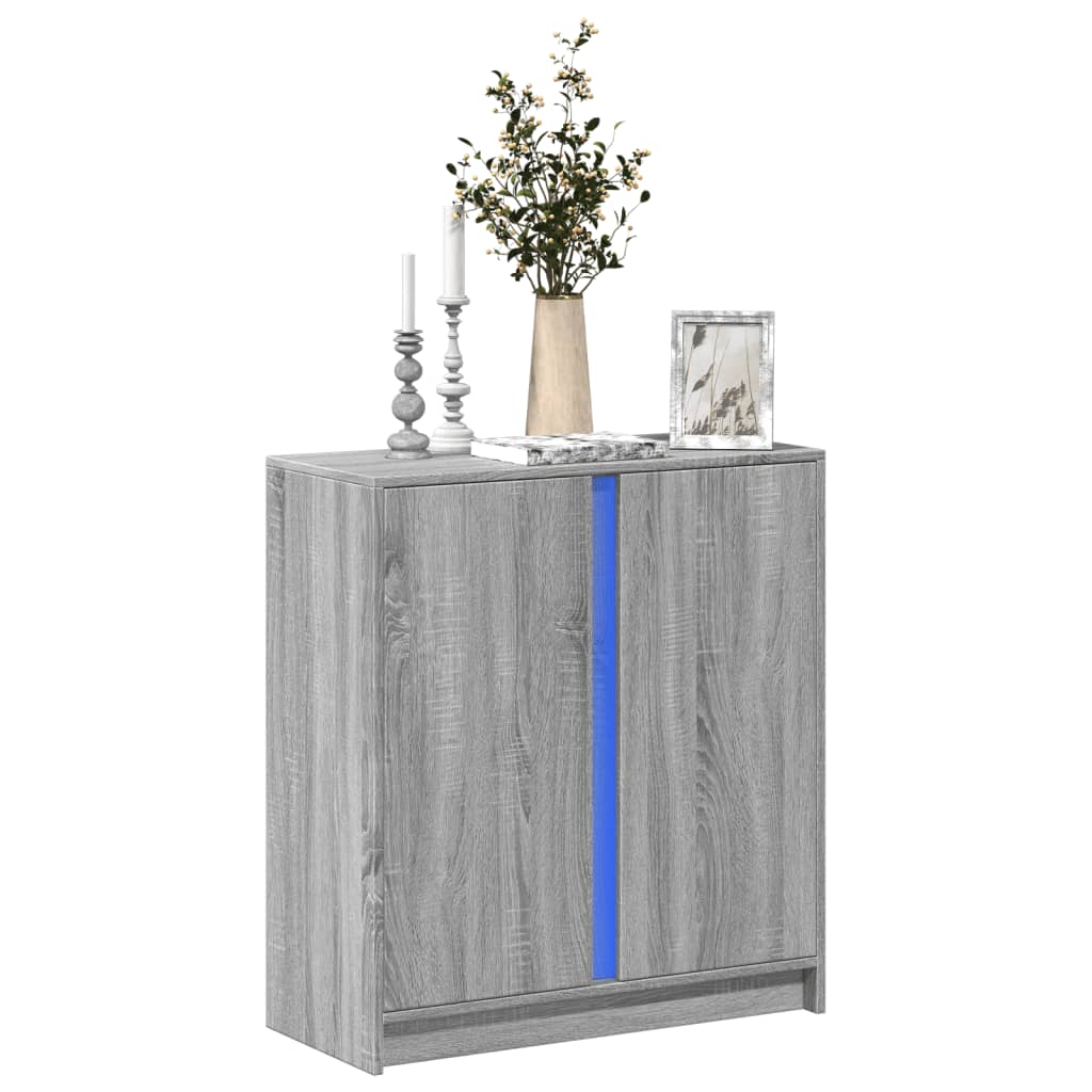 Sideboard With Led 77X34X85 Cm Engineered Wood