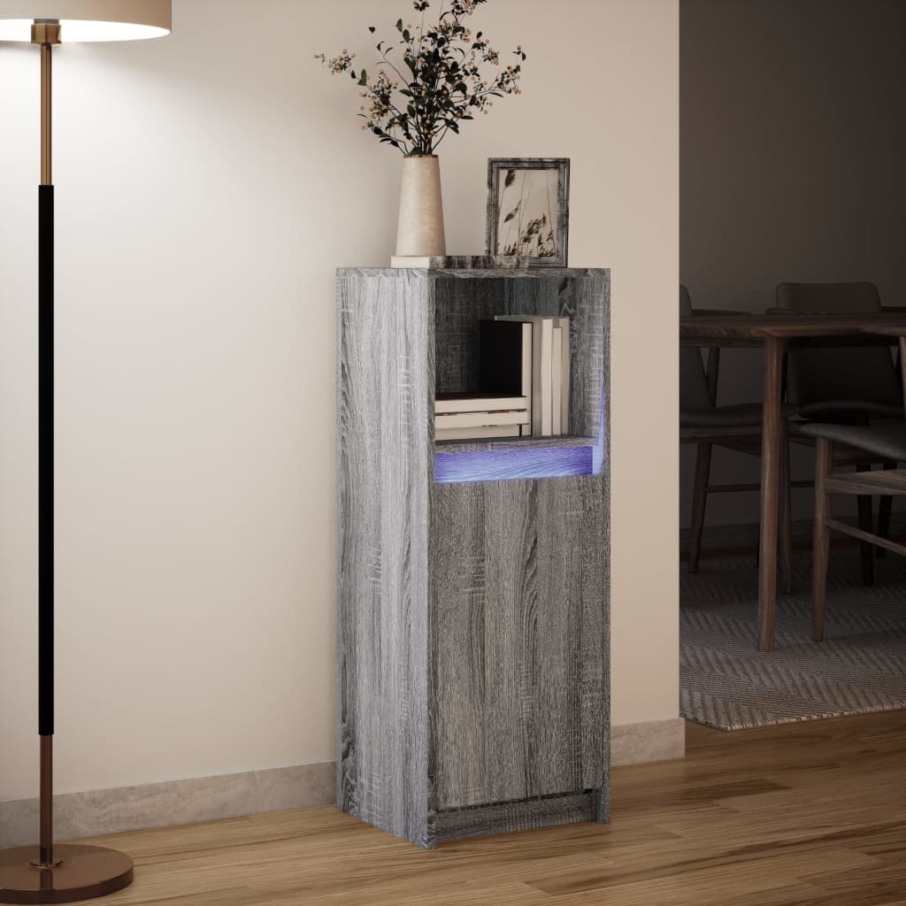 Sideboard With Led 38X34X100 Cm Engineered Wood