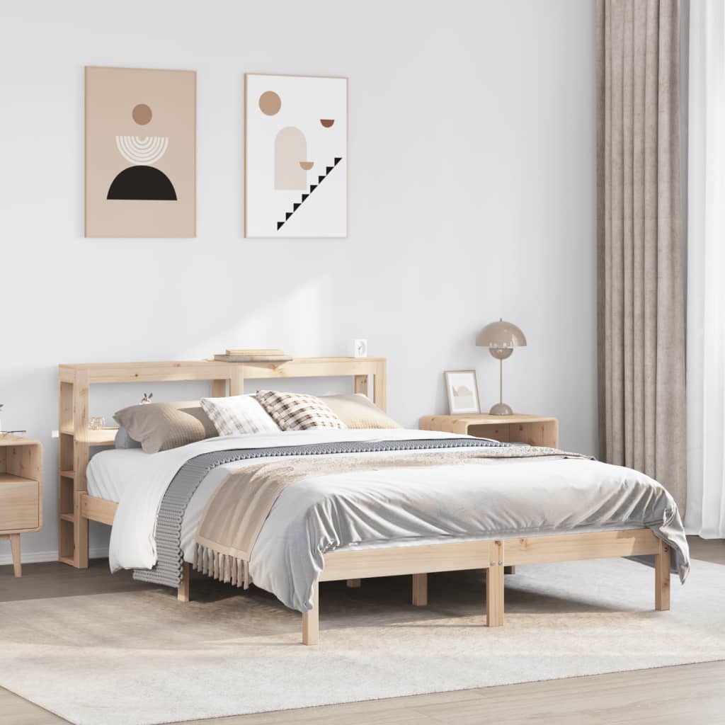 Bed Frame Without Mattress Solid Wood Pine
