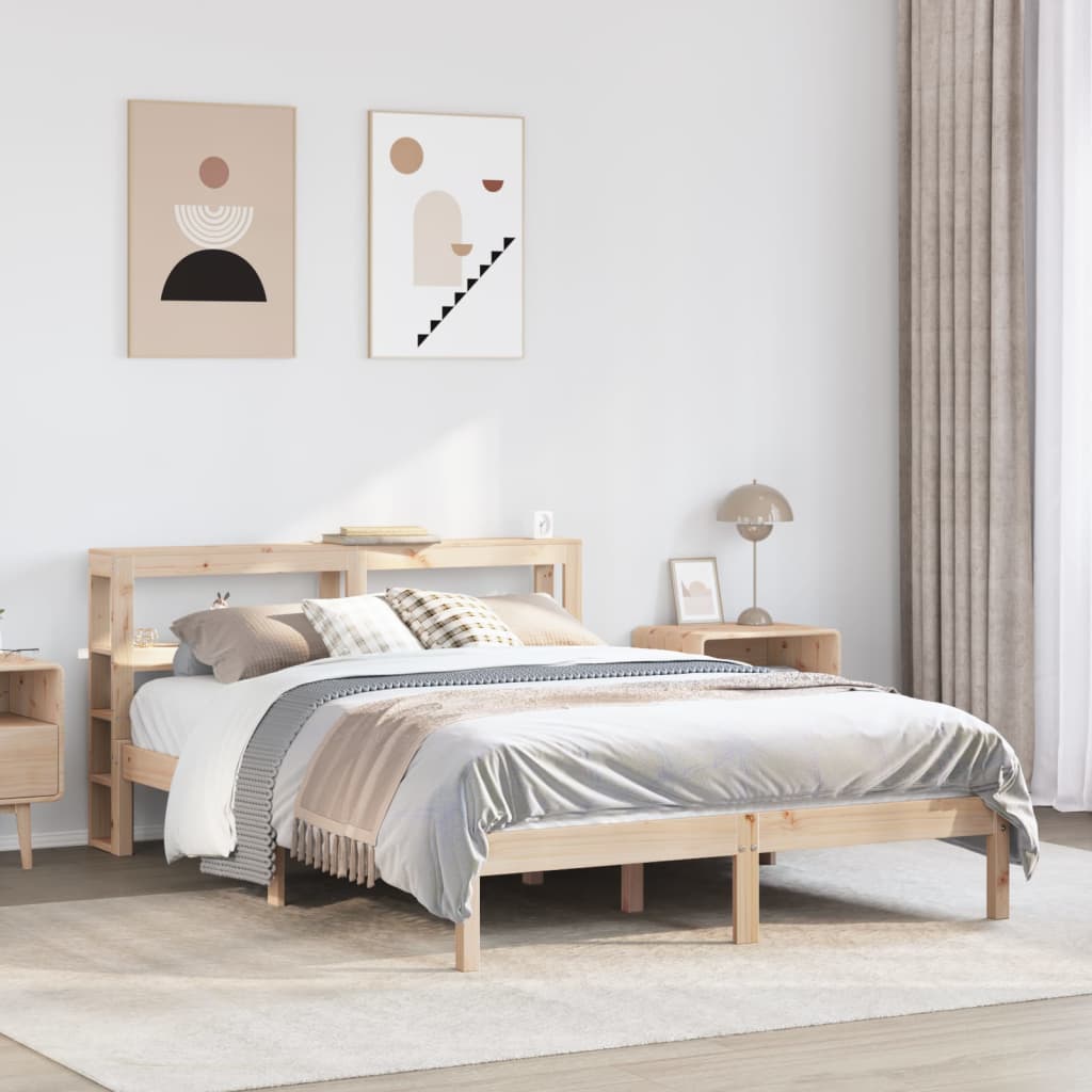 Bed Frame Without Mattress Solid Wood Pine