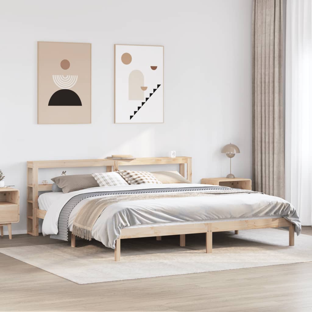 Bed Frame Without Mattress Solid Wood Pine