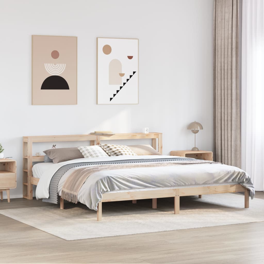 Bed Frame Without Mattress Solid Wood Pine