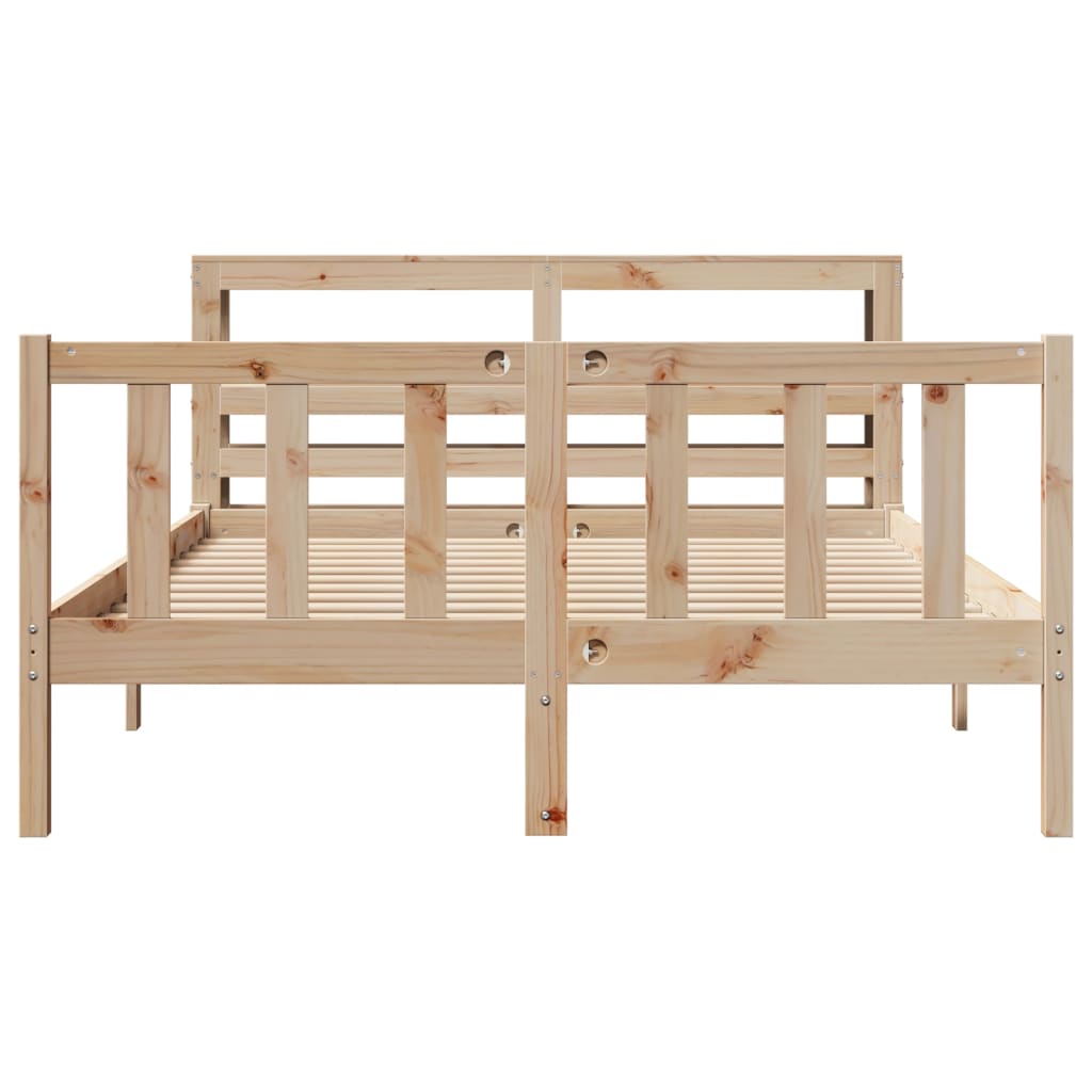 Bed Frame Without Mattress 120X200 Cm Solid Wood Pine