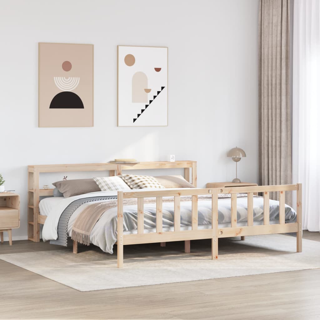 Bed Frame Without Mattress Solid Wood Pine