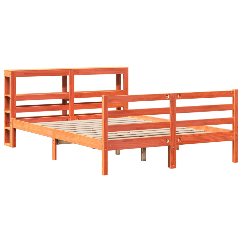 Bed Frame Without Mattress Wax Brown 160X200 Cm Solid Wood Pine