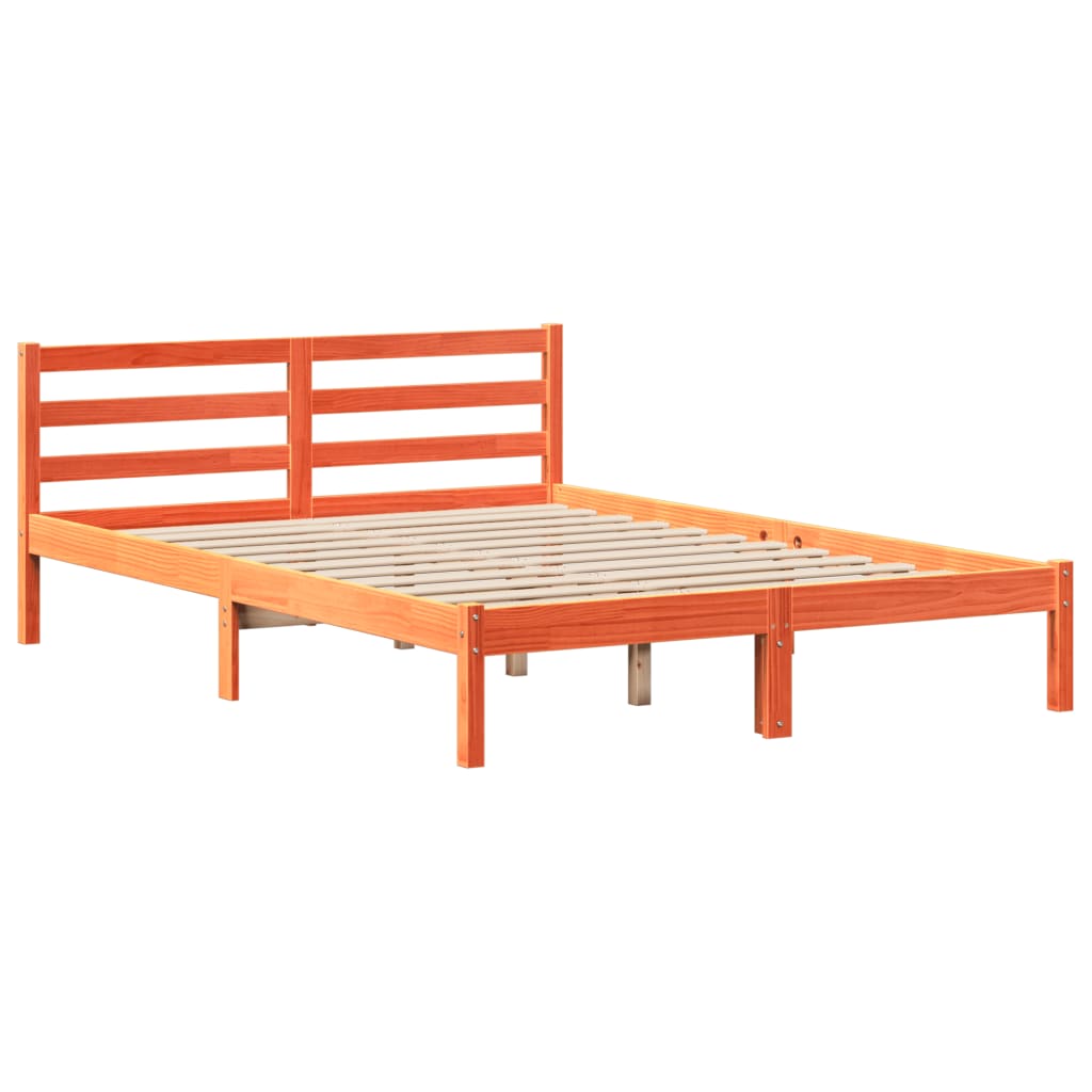 Bed Frame Without Mattress Wax Brown 160X200 Cm Solid Wood Pine