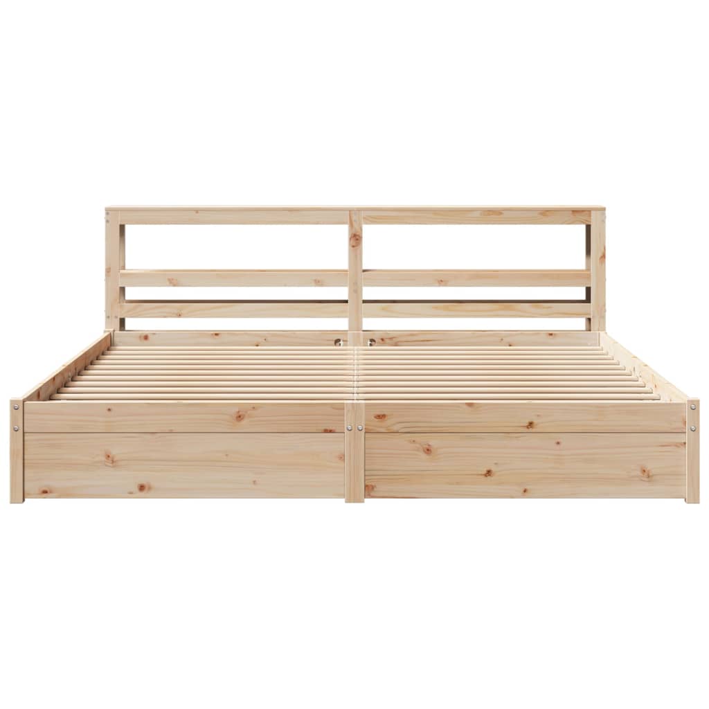 Bed Frame With Headboard Without Mattress 180X200 Cm Super King