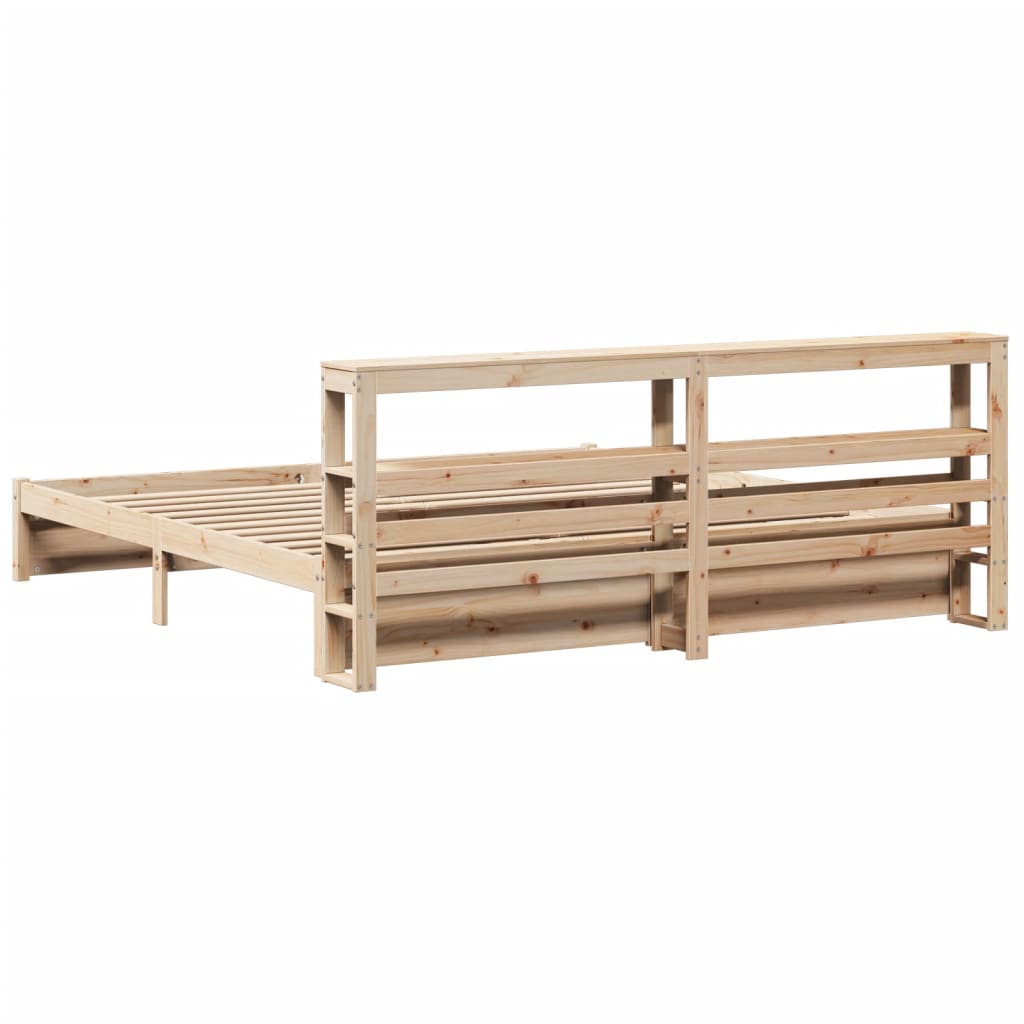 Bed Frame With Headboard Without Mattress 180X200 Cm Super King