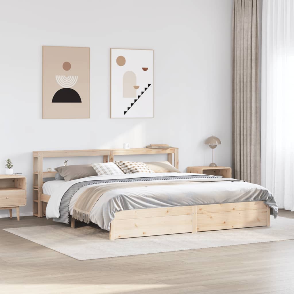Bed Frame With Headboard Without Mattress 180X200 Cm Super King