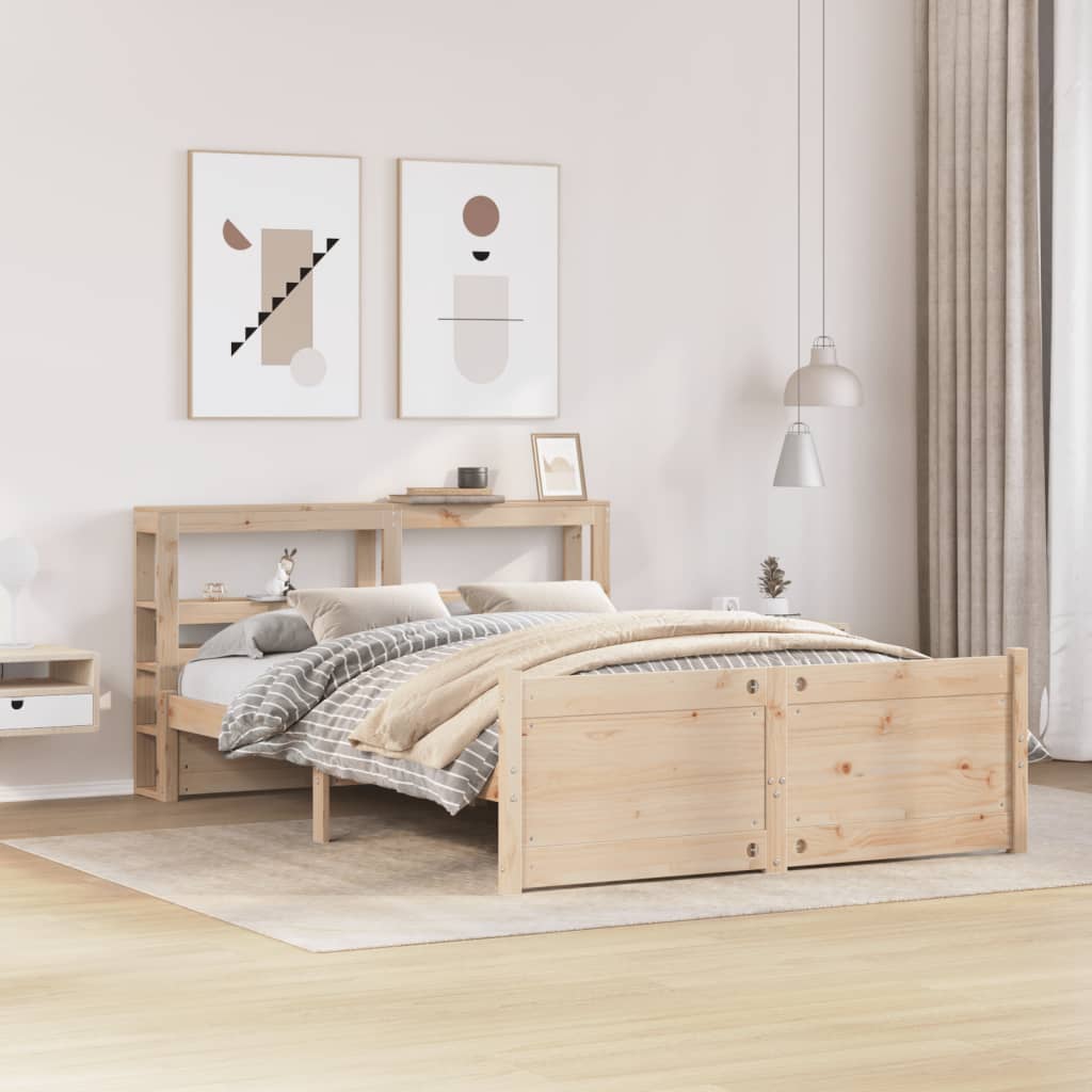Bed Frame With Headboard Without Mattress 140X200 Cm