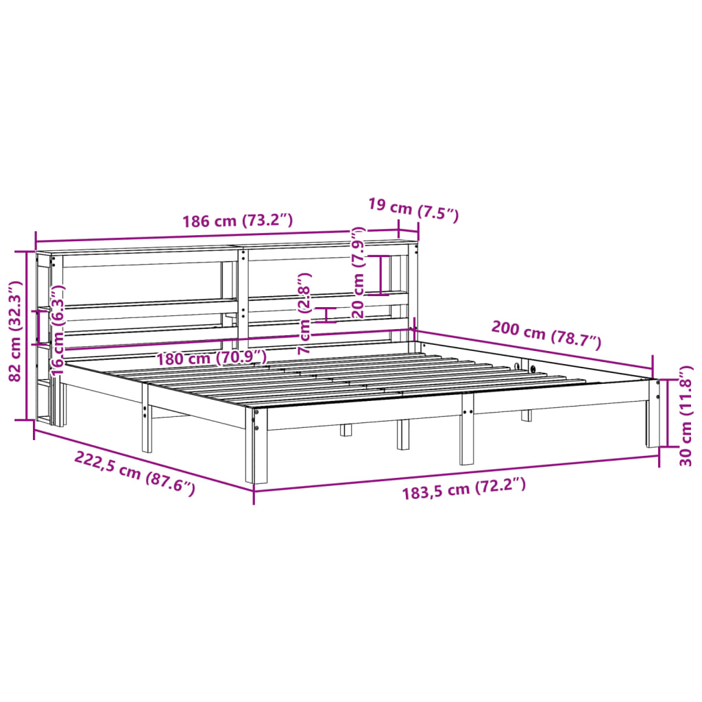Bed Frame With Headboard Without Mattress Super King