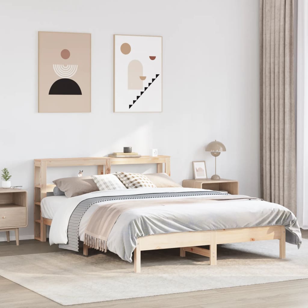 Bed Frame Without Mattress King Size Solid Wood Pine