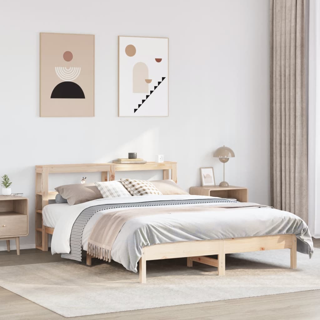 Bed Frame Without Mattress King Size Solid Wood Pine
