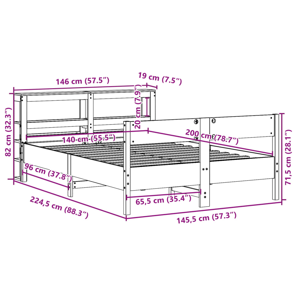 Bed Frame Without Mattress Solid Wood Pine