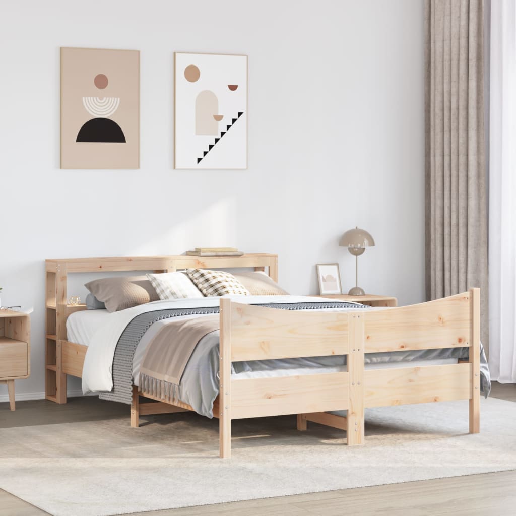 Bed Frame With Headboard Solid Wood Pine
