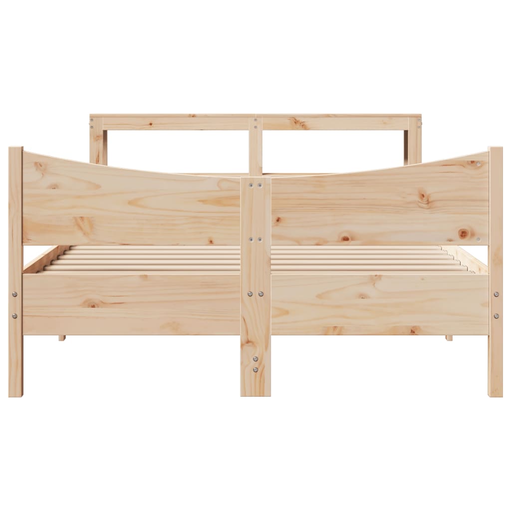 Bed Frame With Headboard Solid Wood Pine