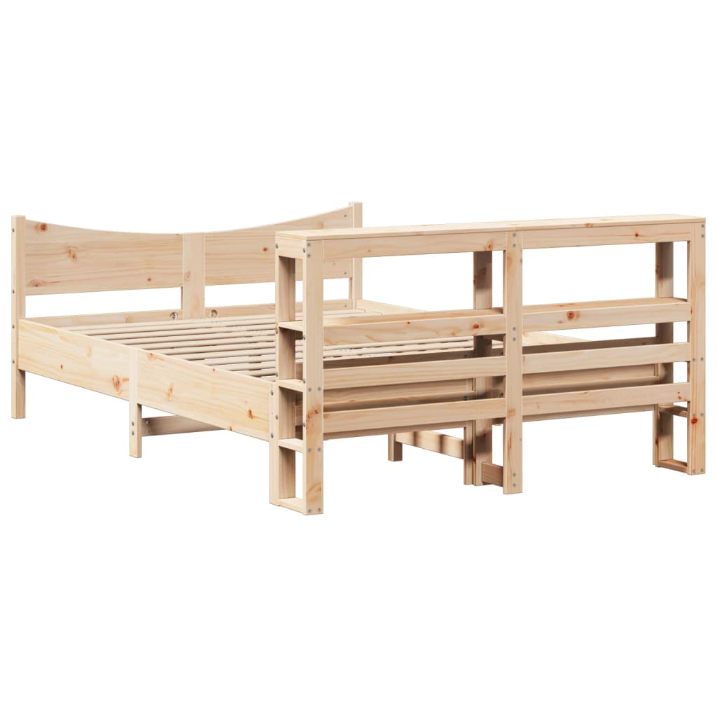 Bed Frame With Headboard Solid Wood Pine