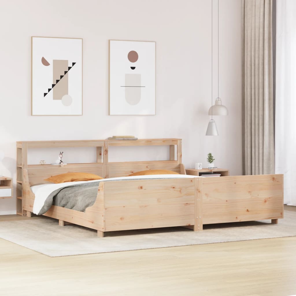 Bed Frame Without Mattress Solid Wood Pine