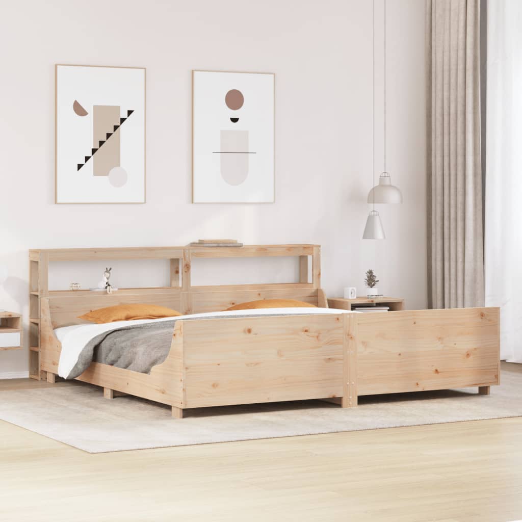 Bed Frame Without Mattress Solid Wood Pine