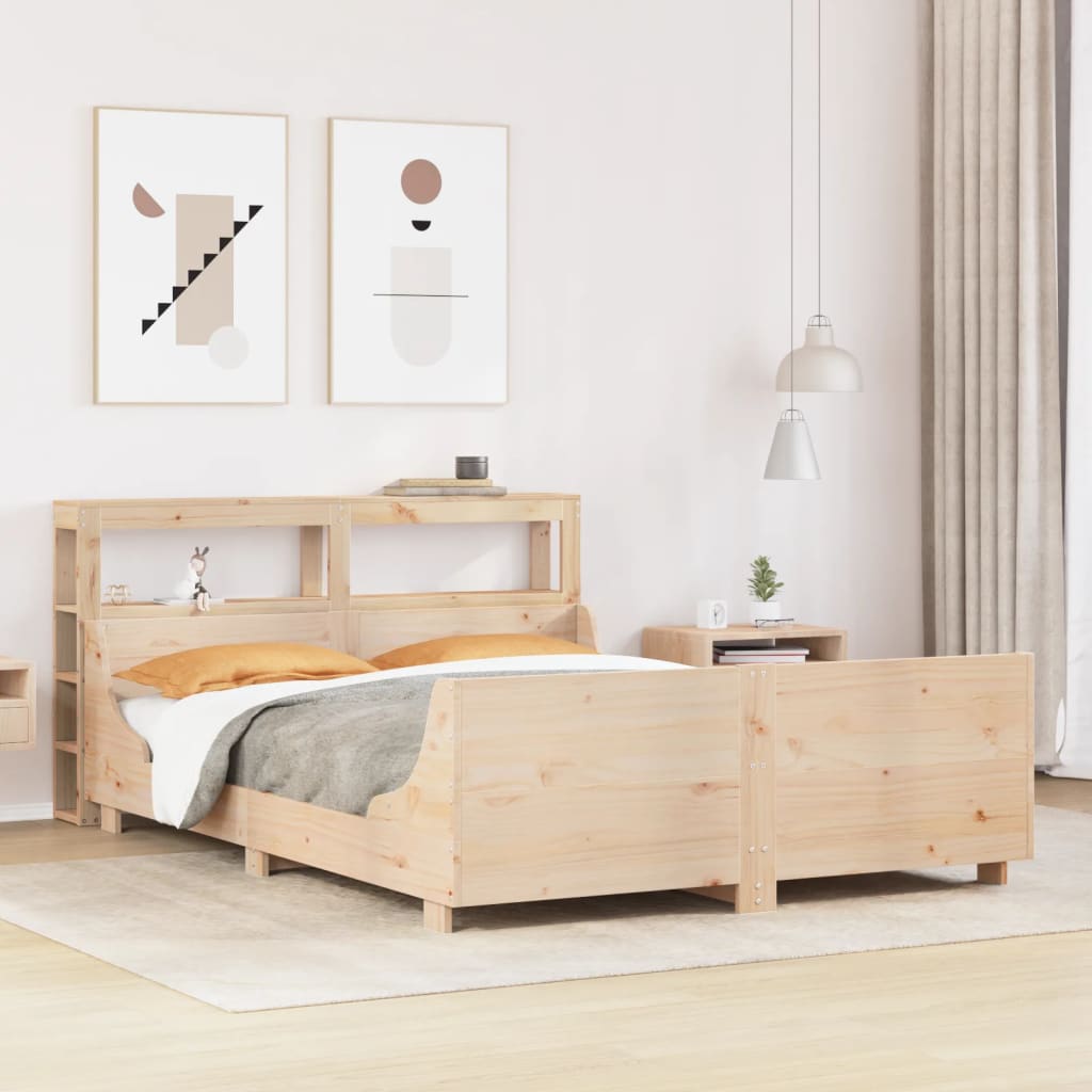 Bed Frame Without Mattress Solid Wood Pine