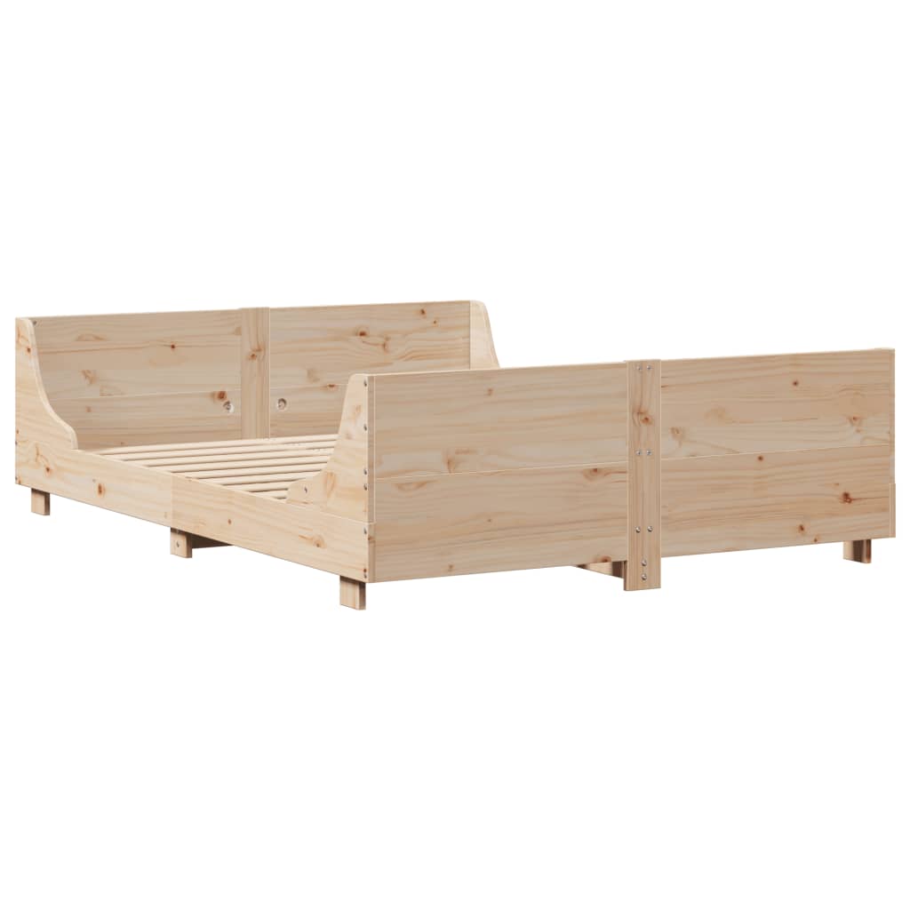 Bed Frame Without Mattress Solid Wood Pine