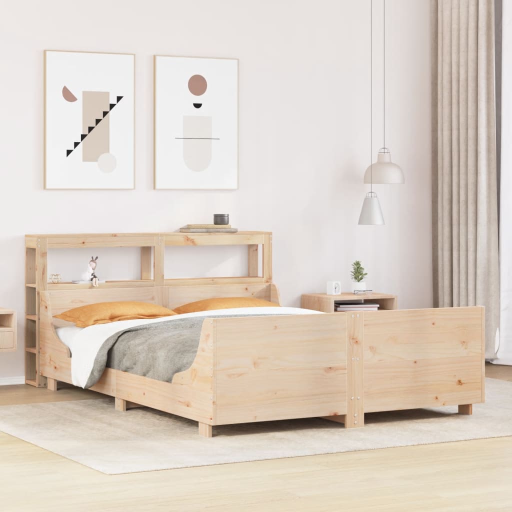 Bed Frame Without Mattress Solid Wood Pine