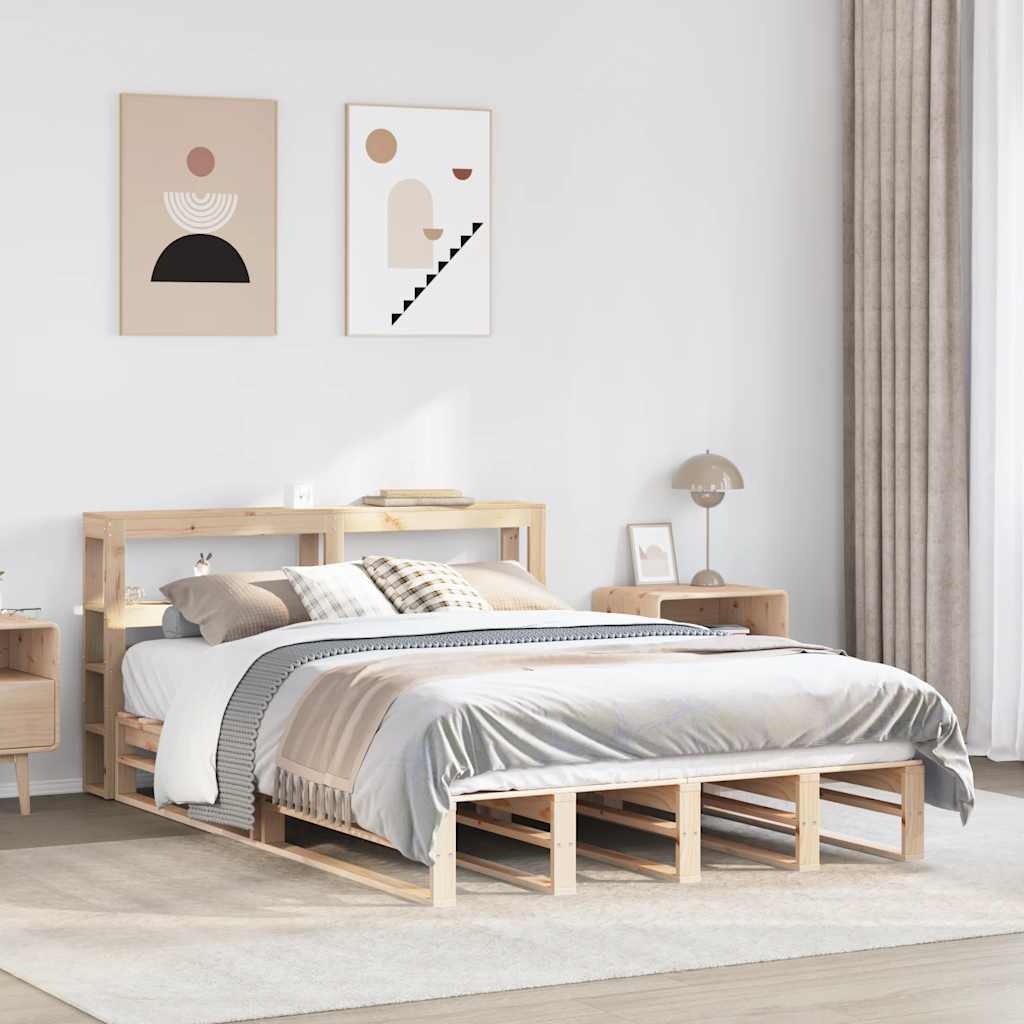 Bed Frame Without Mattress Small Double Solid Wood Pine